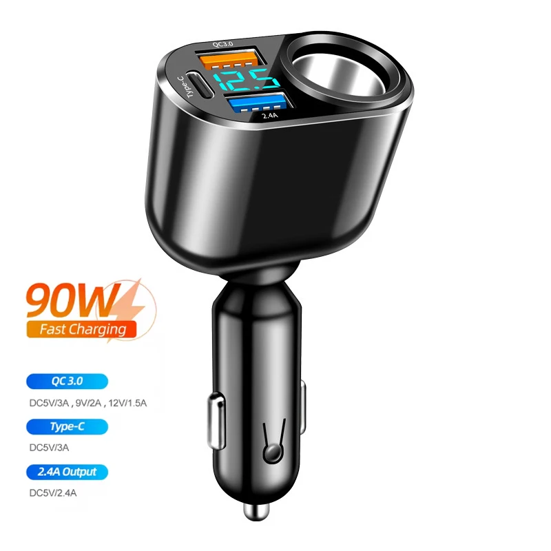 

Устройство зарядное сетевое диагональю 66 Вт с двумя USB-портами и цифровым дисплеем