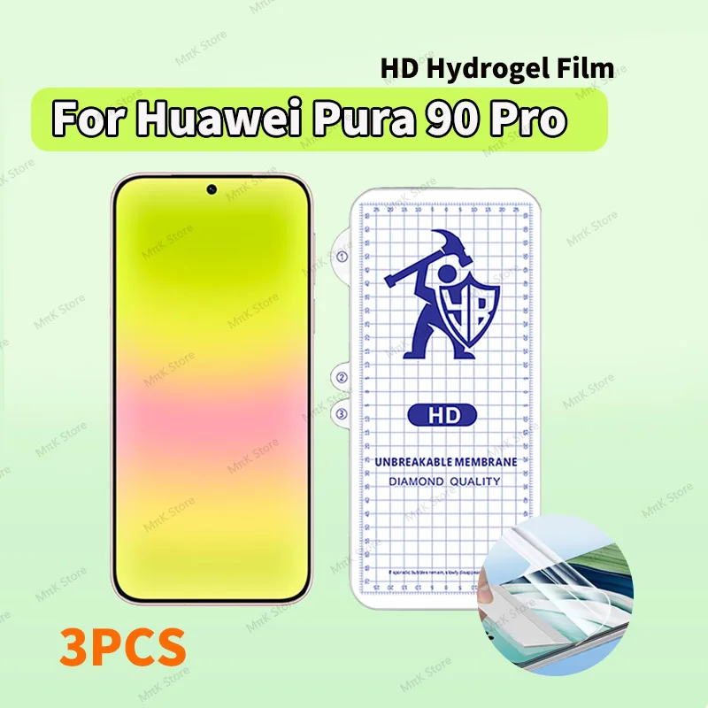 Фото 3 шт. HD гидрогелевая пленка для Huawei Pura 90 Pro, защитная пленка для экрана, полная защитная пленка для Huawei Pura 90 Pro Max Pura 90, защитная пленка №1
