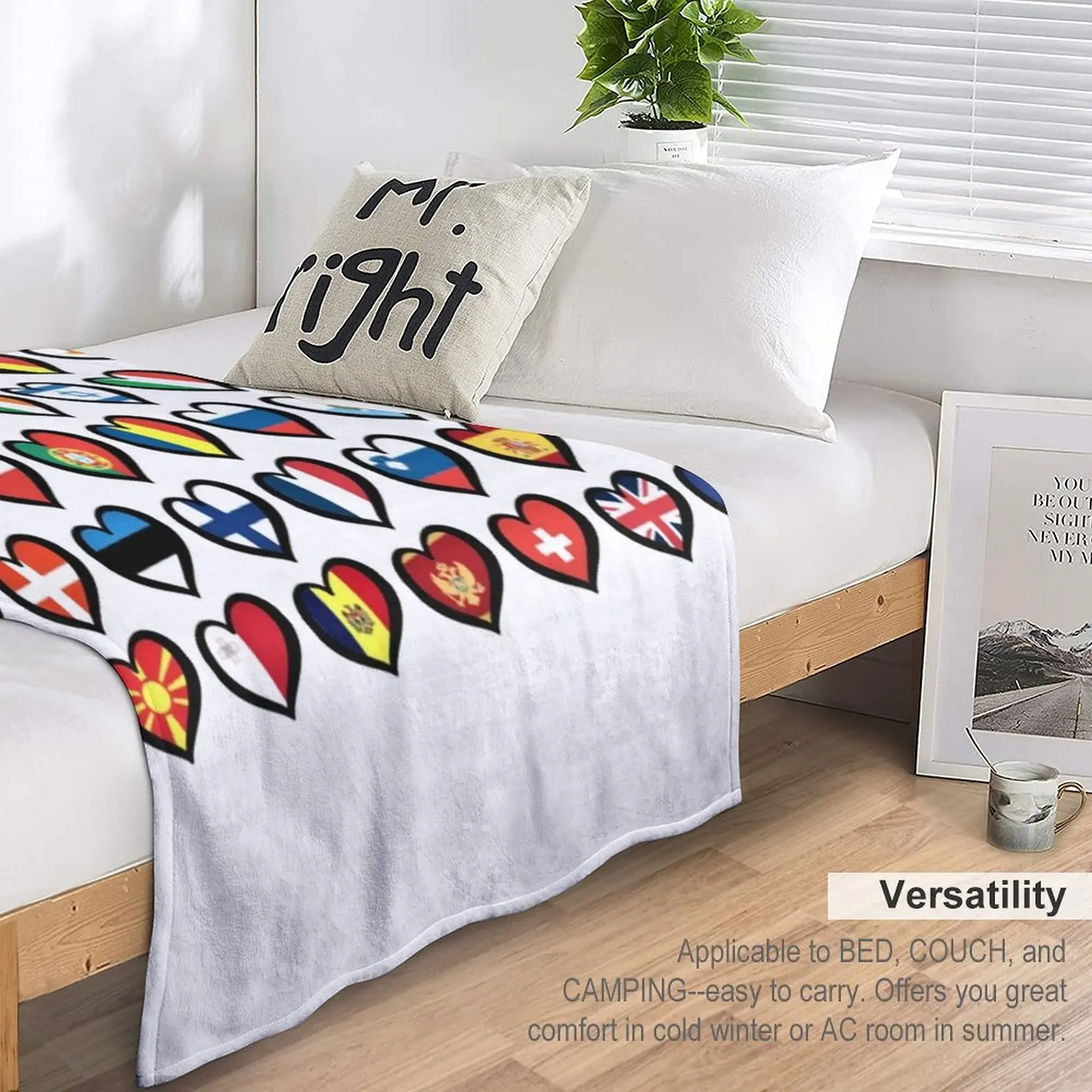 Утяжеленное одеяло с изображением флагов сердец
