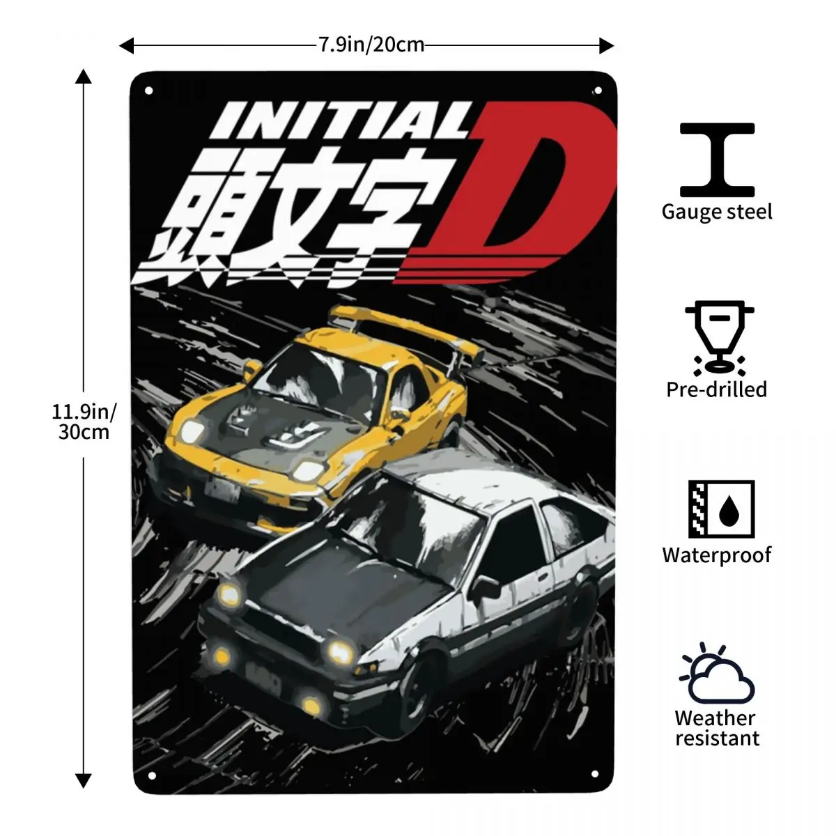 Оригинальная D Металлическая жестяная вывеска винтажная Гора Дрифт Гонки