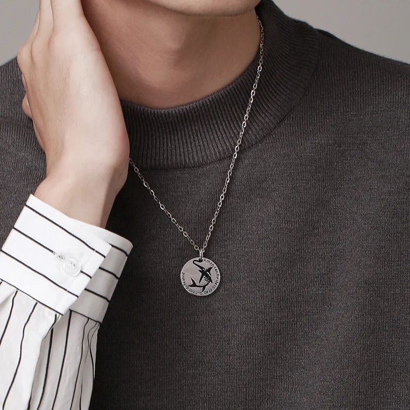 

S925 Sliver Fashion Hip hop Man's Necklace Chain Simplicity Pendant Friendship Gift Jewelry Accessories
