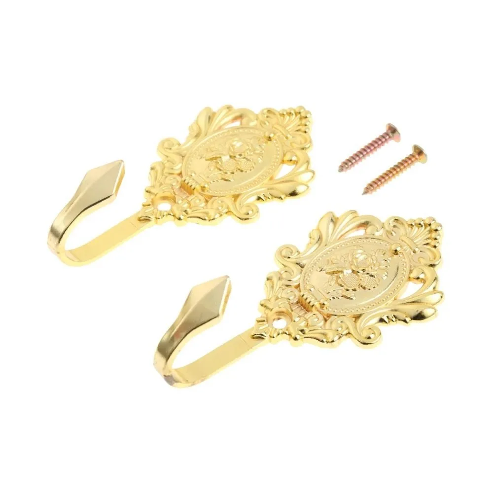 2 шт. винтажный крючок для ткани и шляпы с рисунком розы из цинкового сплава