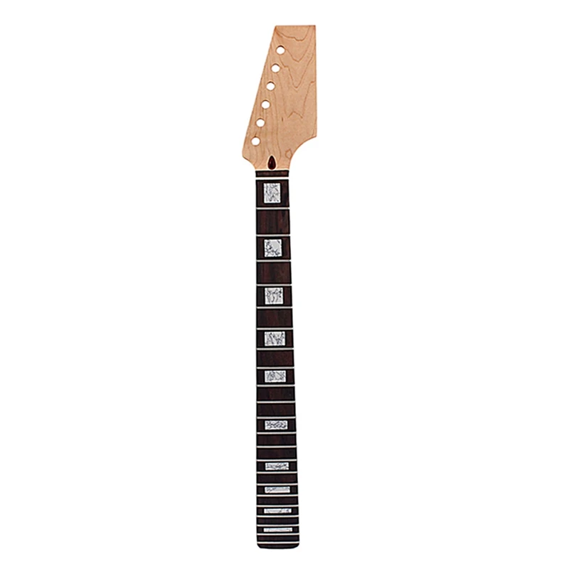 

Half Paddle Guitar Headstock 22 Fret Roasted Maple Rosewood Fingerboard For Electric Guitar Neck Replacement