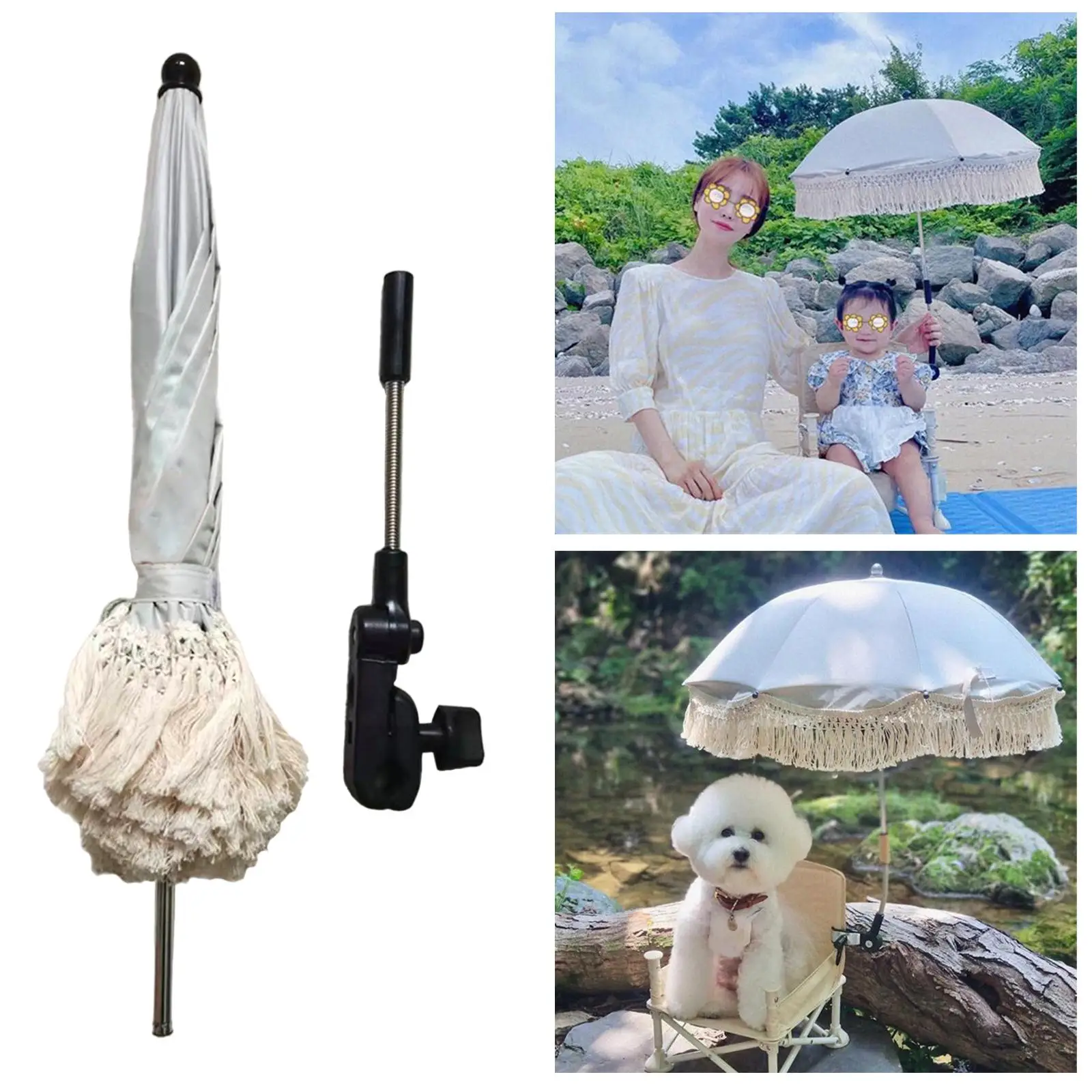 

Adjustable Folding Baby Stroller Kids Buggy Pram Pushchair Windproof UV Rain Protector Umbrella Covers Bracket Clip Portable