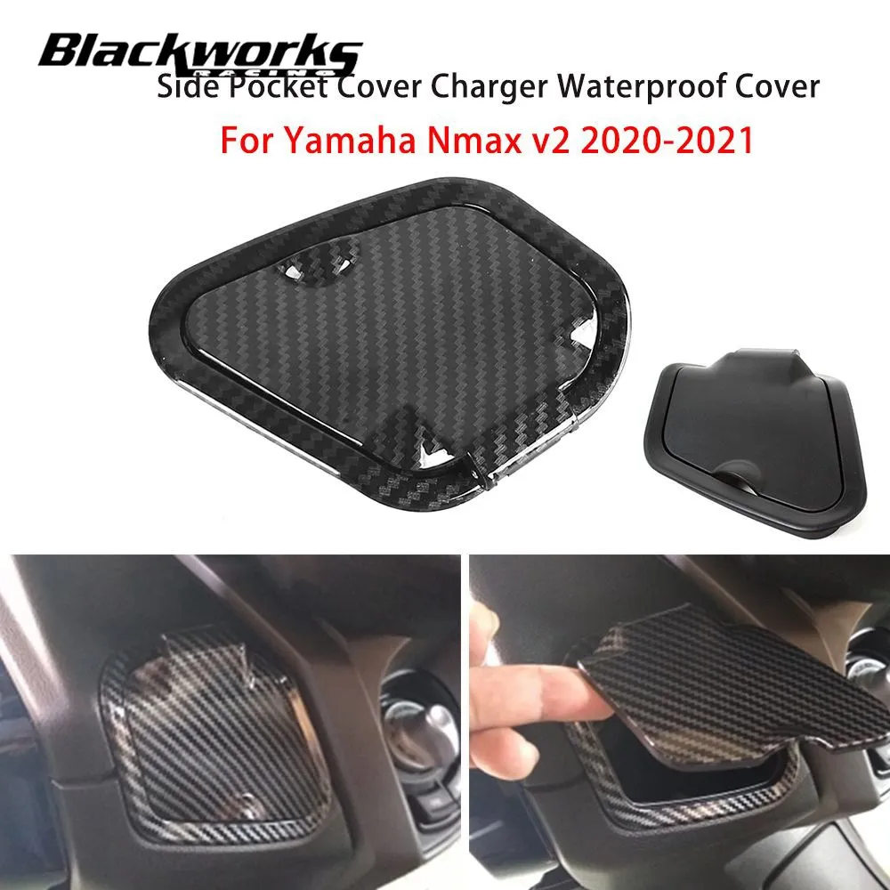 

Обновленный боковой Карманный чехол из АБС-пластика, водонепроницаемая крышка для зарядного устройства, отсек с USB-портом для Yamaha Nmax v2 2020-2021, аксессуары для мотоциклов