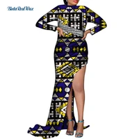 african woman dresses long sleeve dress for women party dress mermaid dress vestido bazin african elegant lady clothing wy7528