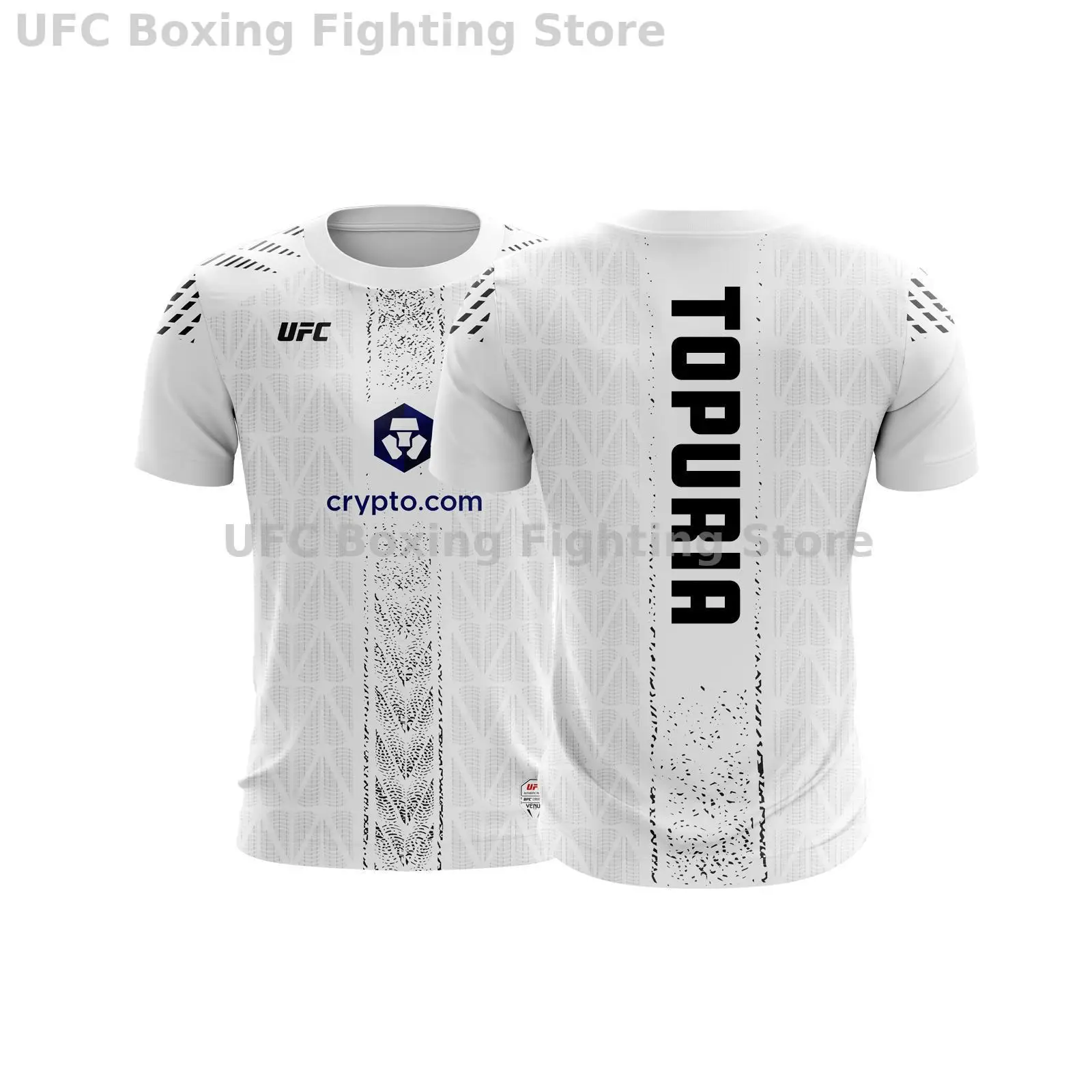 Фото Новое поступление 2025 года, хит продаж Ufc Fighter, боксерский трикотаж, футболка с фанатом, экстремальный спортивный топ с круглым вырезом и коротким рукавом, повседневный модный топ №3