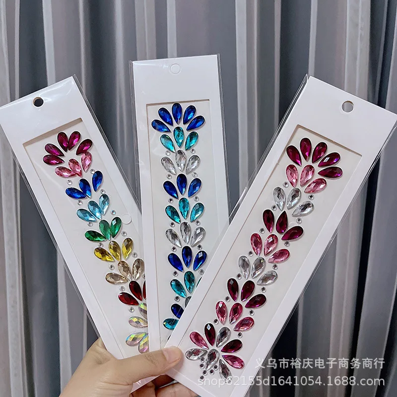 

Crystal Voorhoofd Hoofddeksel Sticker Haar Juwelen Glitter 3D Gezicht Lichaam Gems Rhinestones Festival Shiny Tijdelijke Tattoos