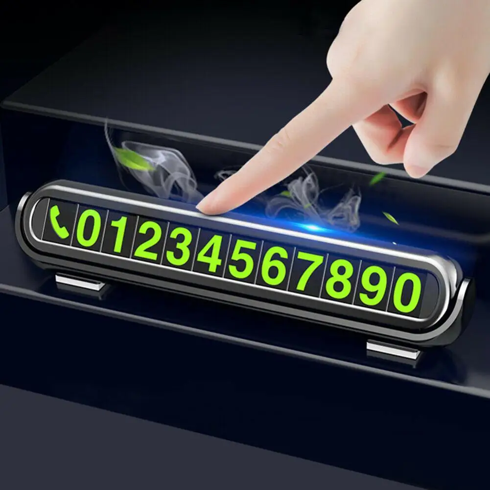 

Luminous Car Temporary Parking Card Styling Phone Number Card Plate Aromatherapy Auto Interior Accessories