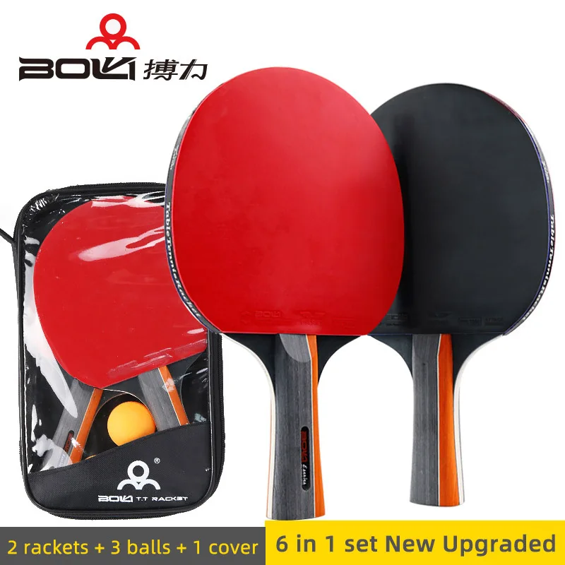 

Boli E20 Ping Pong Racket Set With 2 Table Tennis Rackets 3 Ping Pong Balls 1 Cover