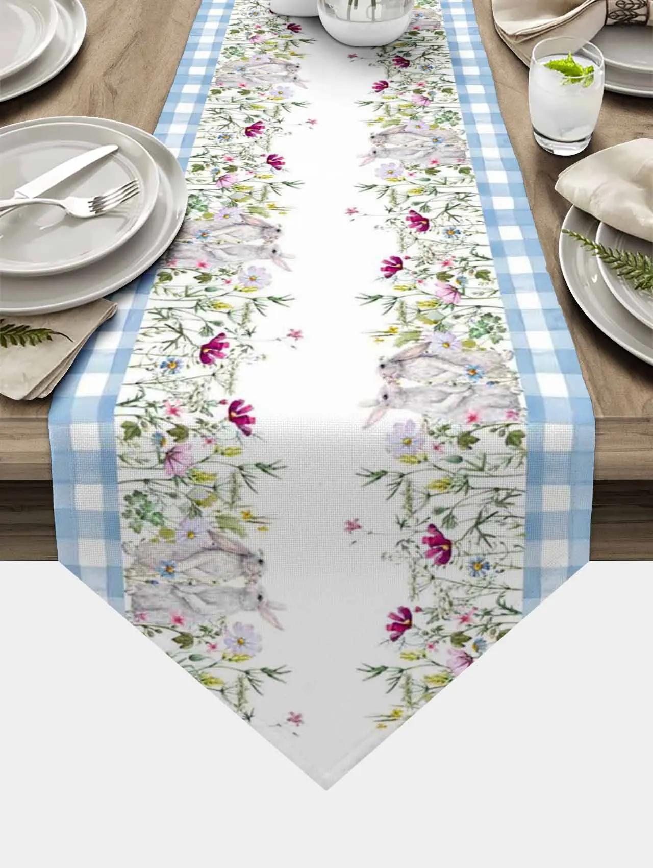 Пасхальная Декоративная скатерть в виде акварельных цветов, кролика, пасхальвечерние