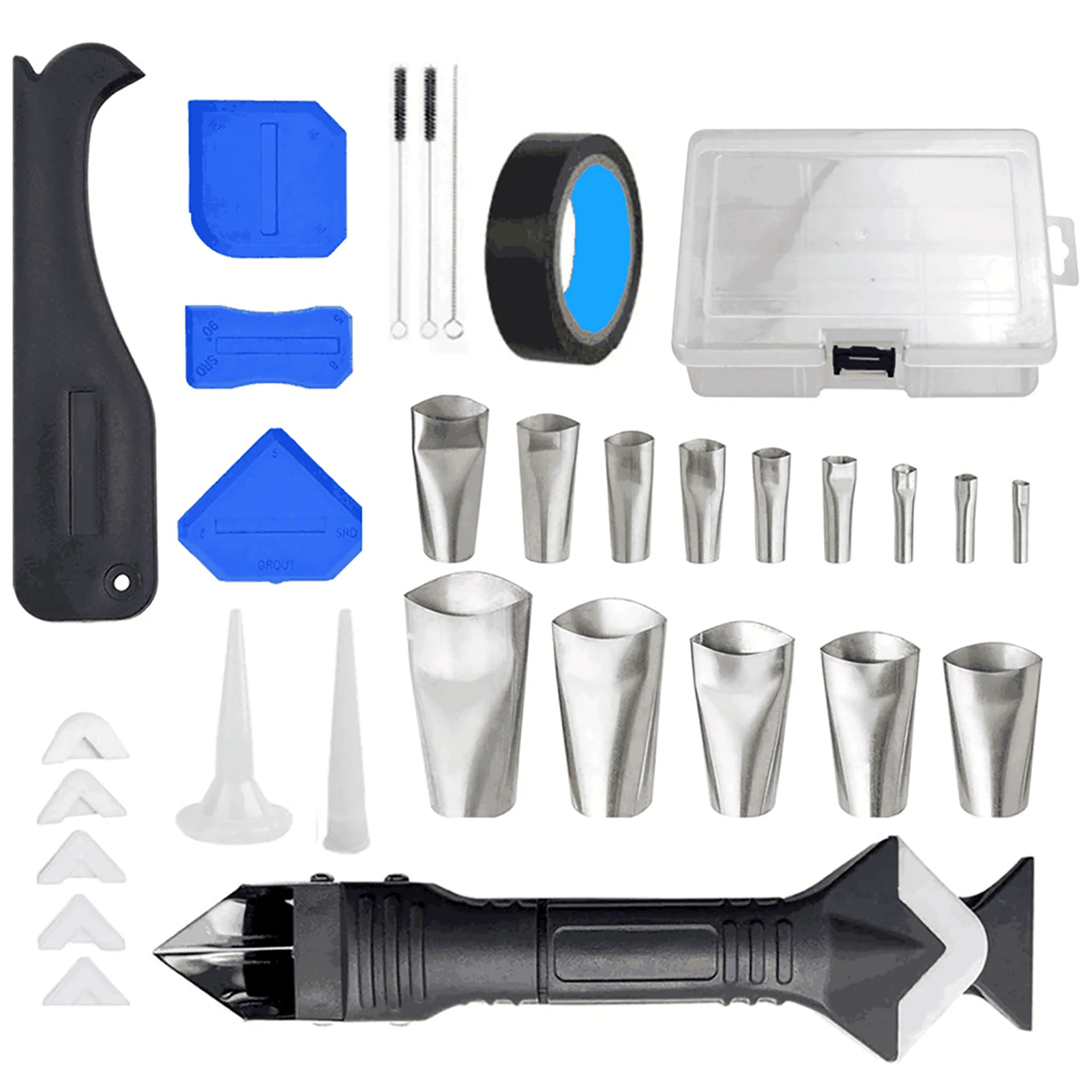 

32pcs Nozzle Applicator Grout Scraper Repairing Sealant Finishing 6 In 1 Sink Joint Caulking Tool Kit Home Reusable Door Window