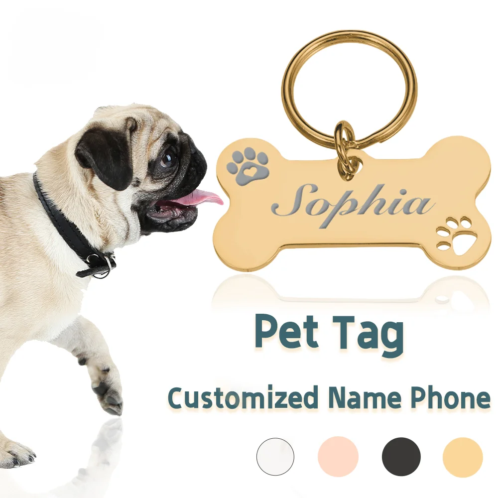 

Anti-Lost Dog Customized Pets Id Tag Collars Puppy Stainless Steel Keychain Personalized Engraving Pet Cat Dog Name Tags