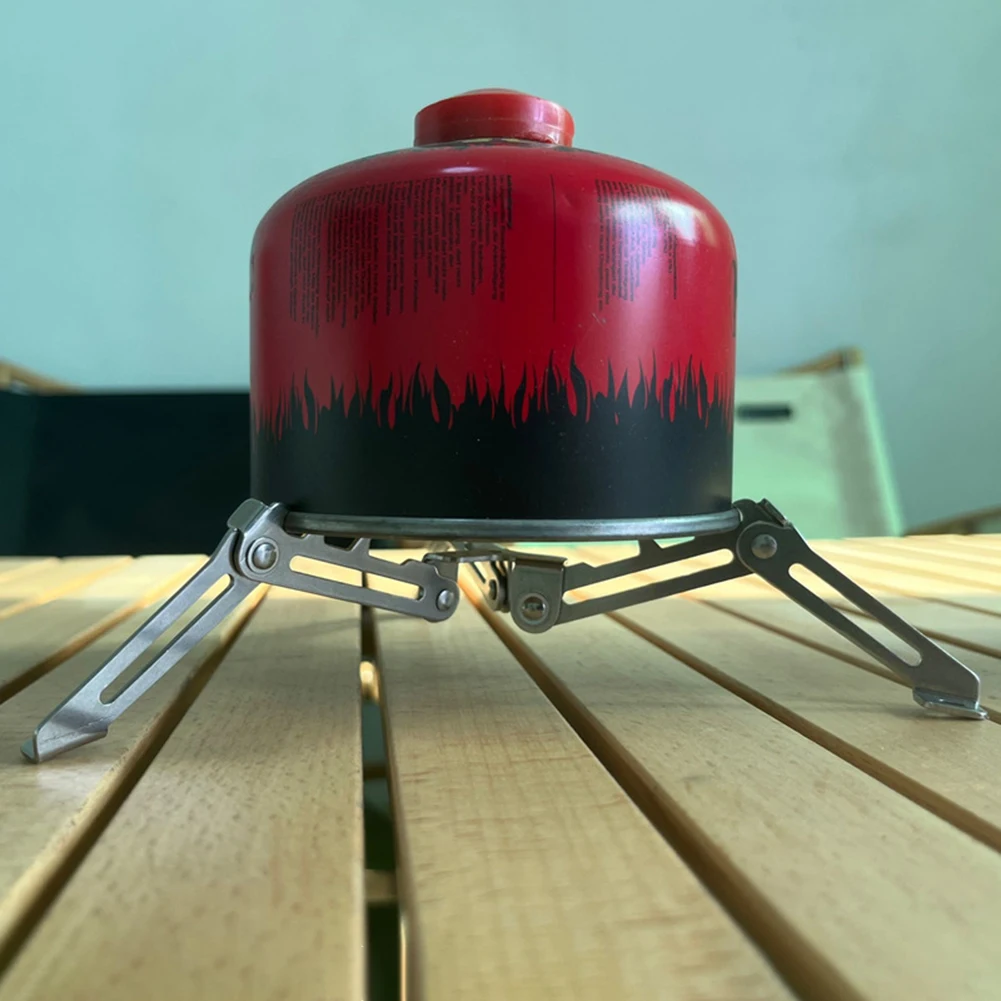 

Outdoor Metal Gas Tank Bracket Card Fixing Bracket Stove Base Burner Tripod Stand Stainless Steel Camping Hiking Equipment
