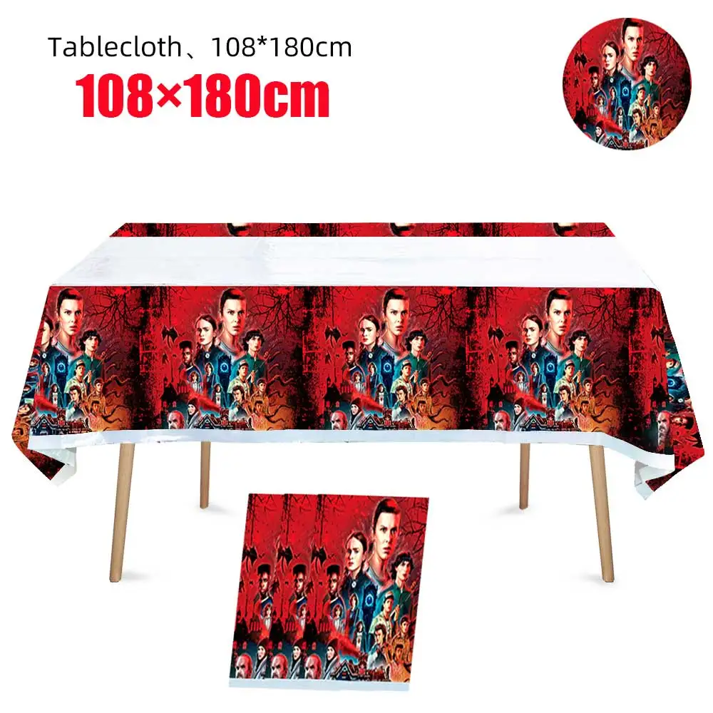 

Stranger Things Theme Birthday Party Decor 108*180cm Tablecloth Disposable Tableware Table Cover For Kids Baby Shower Supplies