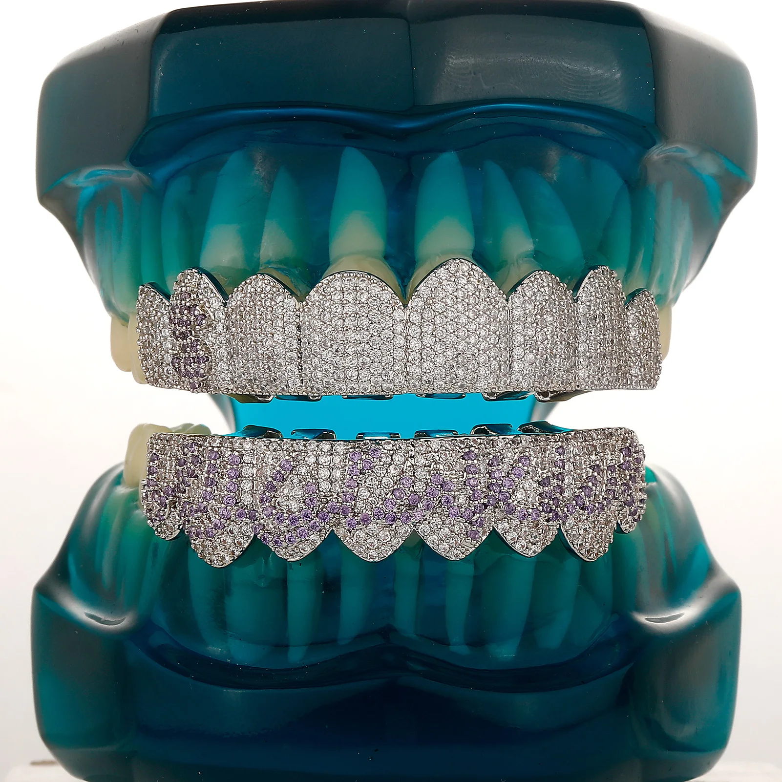 Фото Зубные грилзы TOPGRILLZ Iced Out с узором 8/8 долларов, инкрустированные фианитами, в стиле хип-хоп, блестящие, с циркониевыми вставками, для женщин и мужчин, ювелирные украшения №3