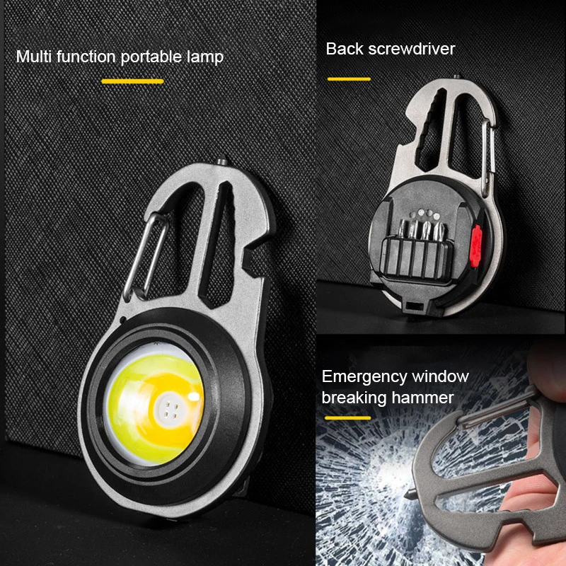 

Многофункциональный Мини светодиодный рабочий светильник, маленькая портативная вспышка, светильник с брелоком, COB осмотр, сисветильник св...