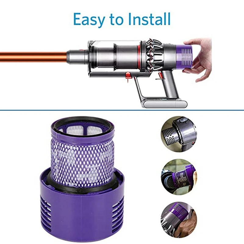 

2 Pcs Washable Reusable Hepa Filter For Dyson V10 SV12 Cyclone Animal Absolute Total Clean Cordless Vacuum Cleaner