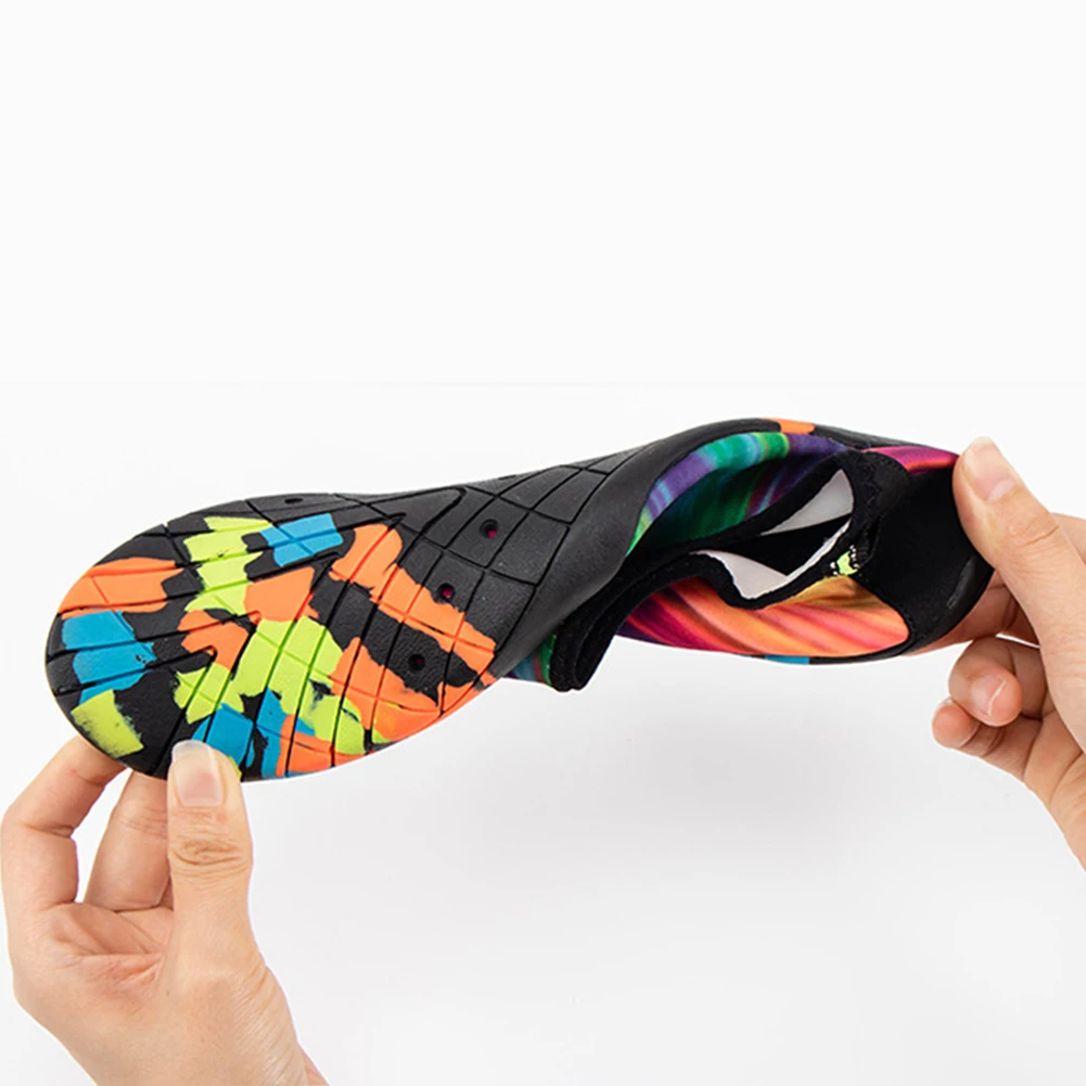 

Women Men Rainbow Printed Diving Water Sneakers Outdoor Beach Swim Wading Shoes Quick-drying Skin Fishing Summer Unisex Footwear