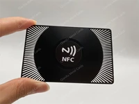 nfc metal business cards custom shape screen printing logo with roundsquare nfc sticker