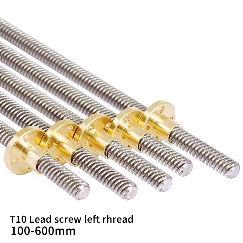 

304 нержавеющая сталь T10Lead screw left rhread 100 200 300 400 500 550 600 мм lead 2 мм трапециевидный винт и гайка шпинделя