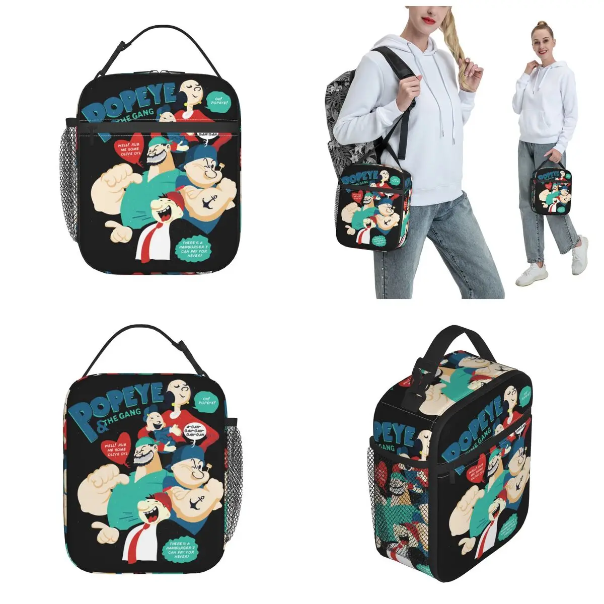 Изолированные ланч-пакеты P-Popeyes Термосумка многоразовый контейнер мультяшная