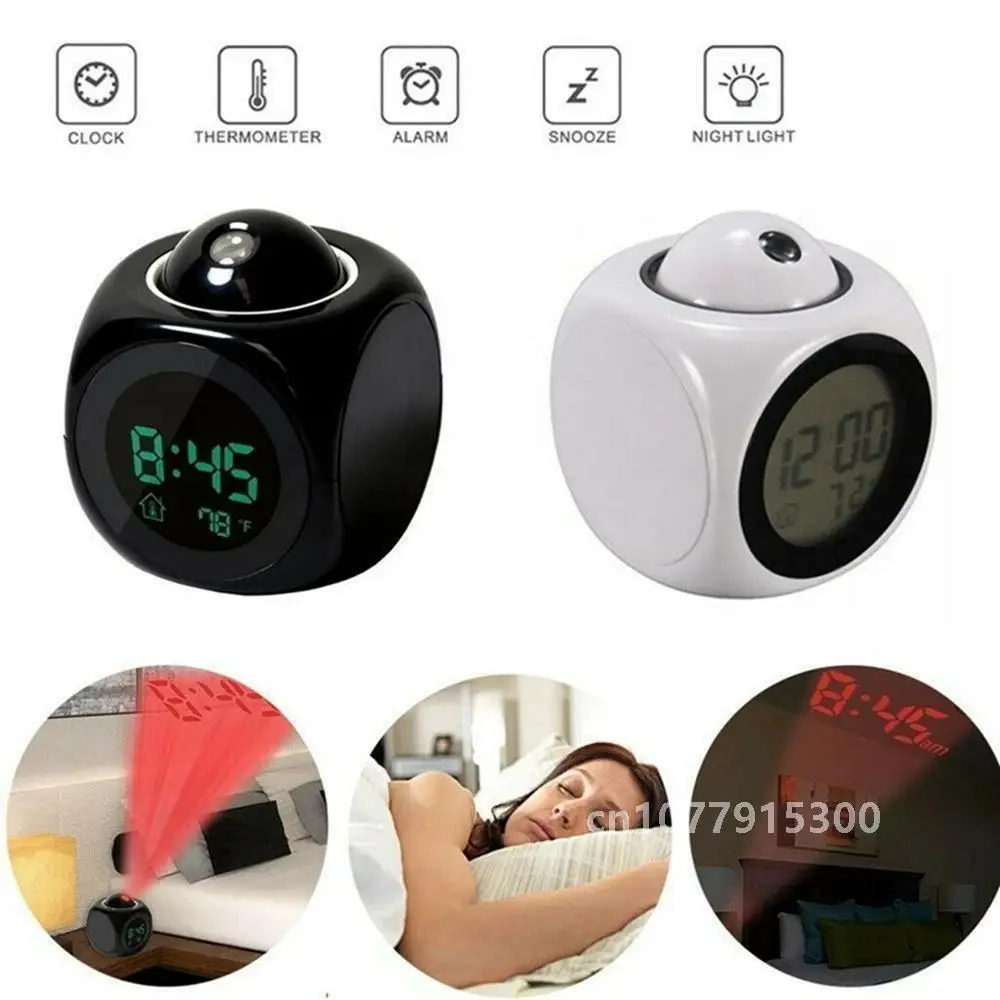 Цифровой будильник ЖК-креативный проектор температура погоды стол дисплей