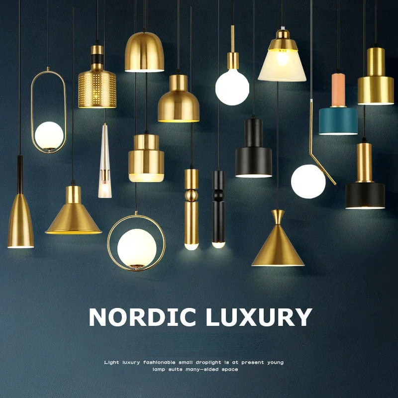 

Светодиодные скандинавские подвесные лампы, Скандинавская Хрустальная серия, люстра, модная железная люстра для спальни, ресторана, прикроватная подвеска