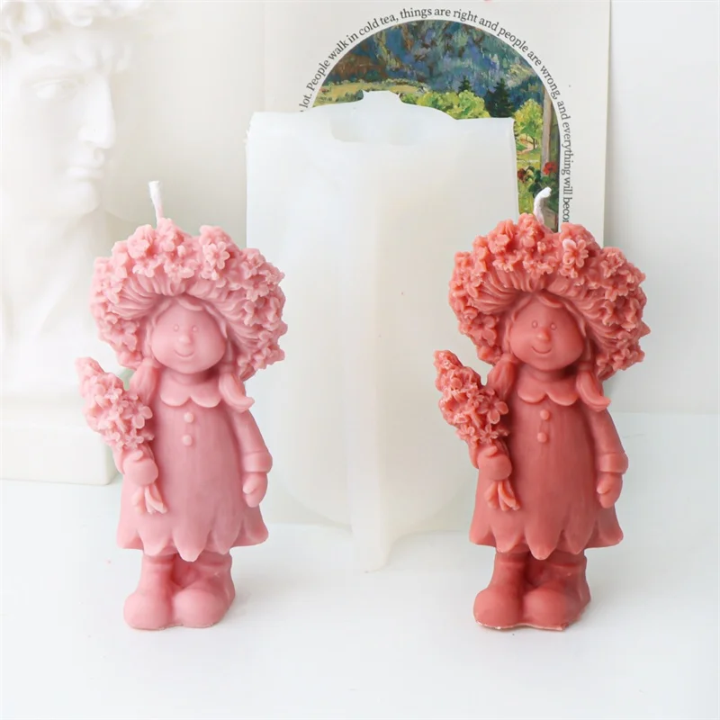 3D скульптурная силиконовая форма для свечей с изображением лаванды милая пухлая