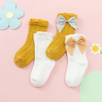 baby newborn socks spring and autumn pure cotton anti slip breathable butterfly festival medium long tube cute baby socks
