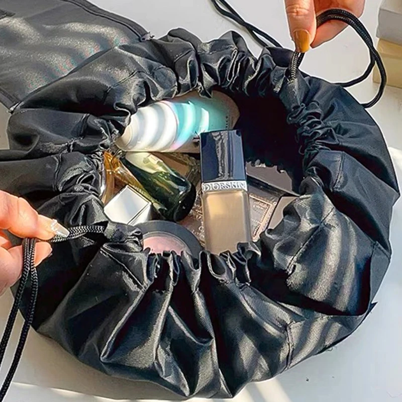 

Large Capacity Drawstring Cosmetic Bag Travel Storage Makeup Bag Organizer Women Make Up Pouch Portable Waterproof Toiletry Case
