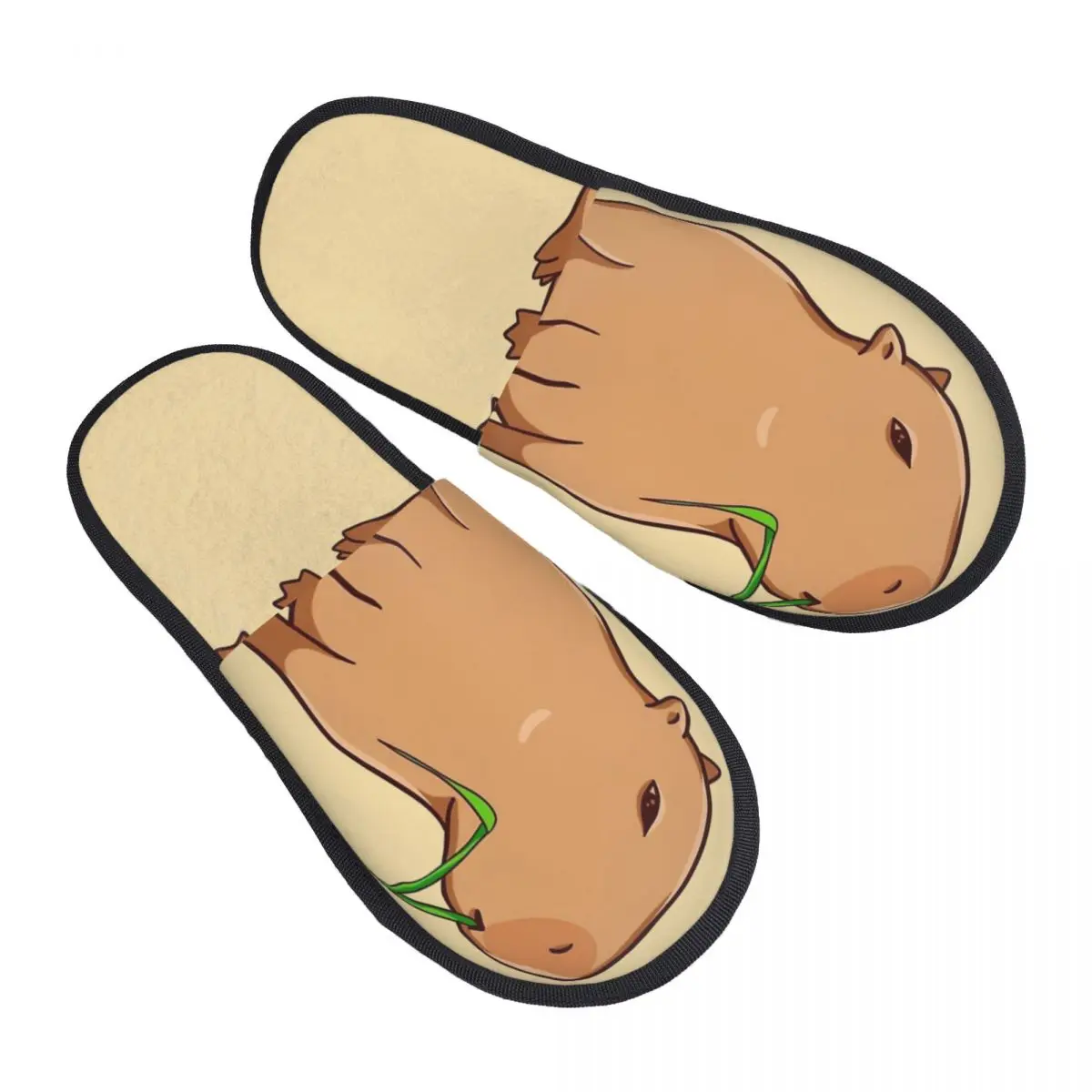 

Женские зимние меховые шлепанцы с листьями, Нескользящие