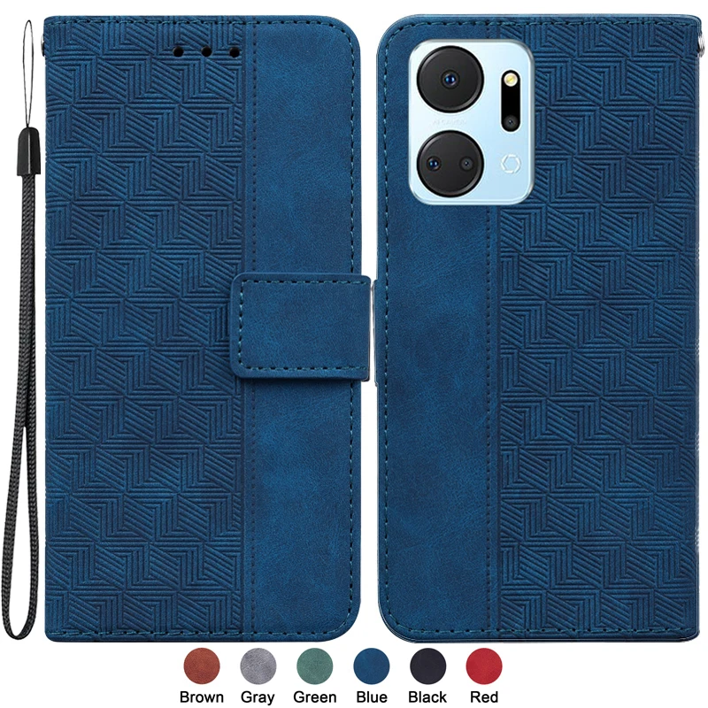 

For Honor X7a RKY-LX2 6.75" Honor X 7a X7 a Capa for Etui Honor X7a Cases Fashion Magnetic Geometric Textile Wallet Book Cover