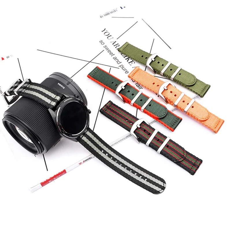 Upgrade Nylon Watch Strap 18mm 20mm 22mm 24mm canvas Sport Quick Release Watch Bracelet for Samsung S3 Huawei Seiko Waterproof