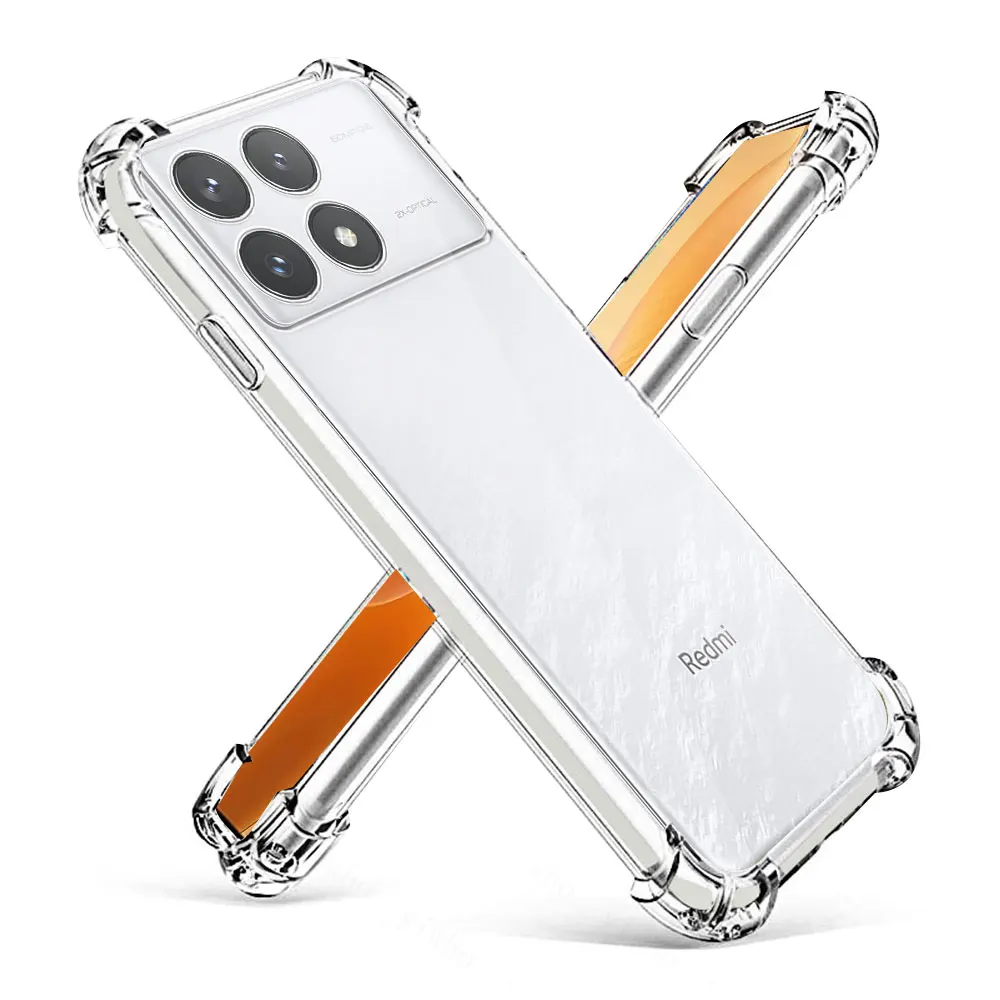 Чехол для Redmi K70 K70e прозрачный противоударный силиконовый мягкий чехол чехлы Xiaomi