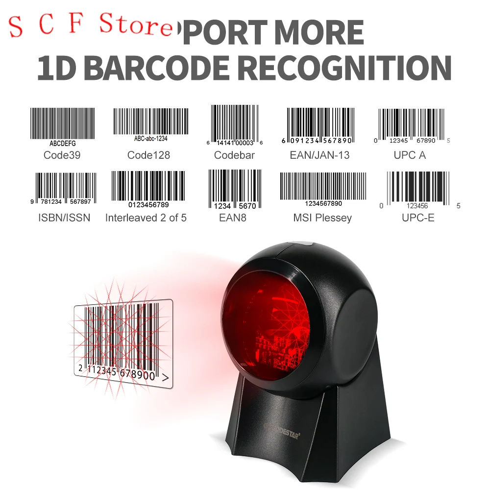 

Desktop Lasers Barcode Scanner 1D Usb Wired Usb Bar Code Reader Supermarket Price Scanners