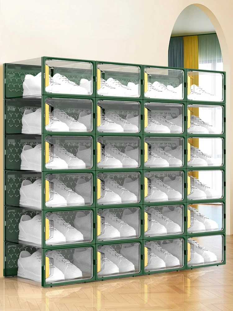 

Transparent Cupboards Shoe Rack Cabinet Storage Box Folding Plastic Acrylic Drawer Shoerack Space Saving Muebles Furniture