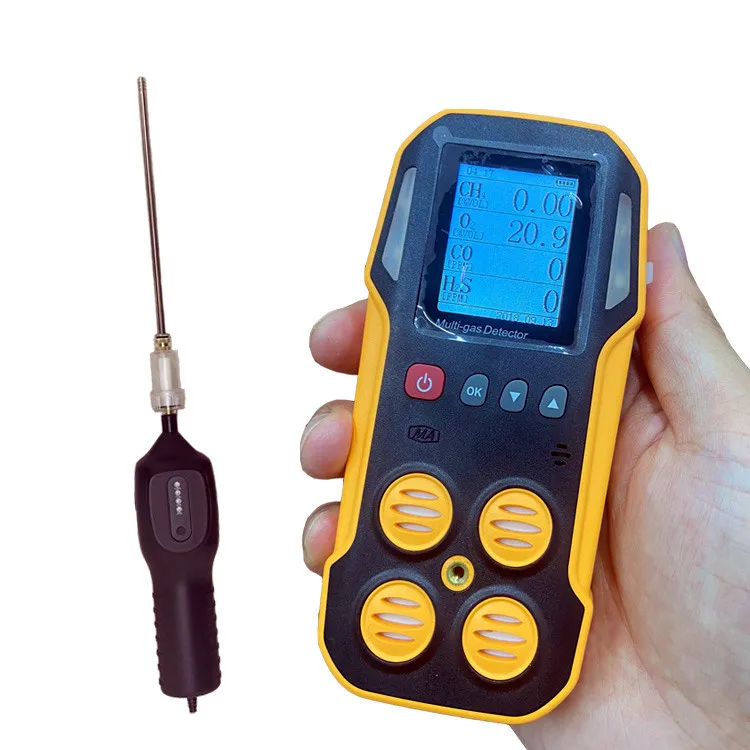 

Personal safety handheld biogas analyzer sound light shock 3 infrared sensor rechargeable portable multi gas detector