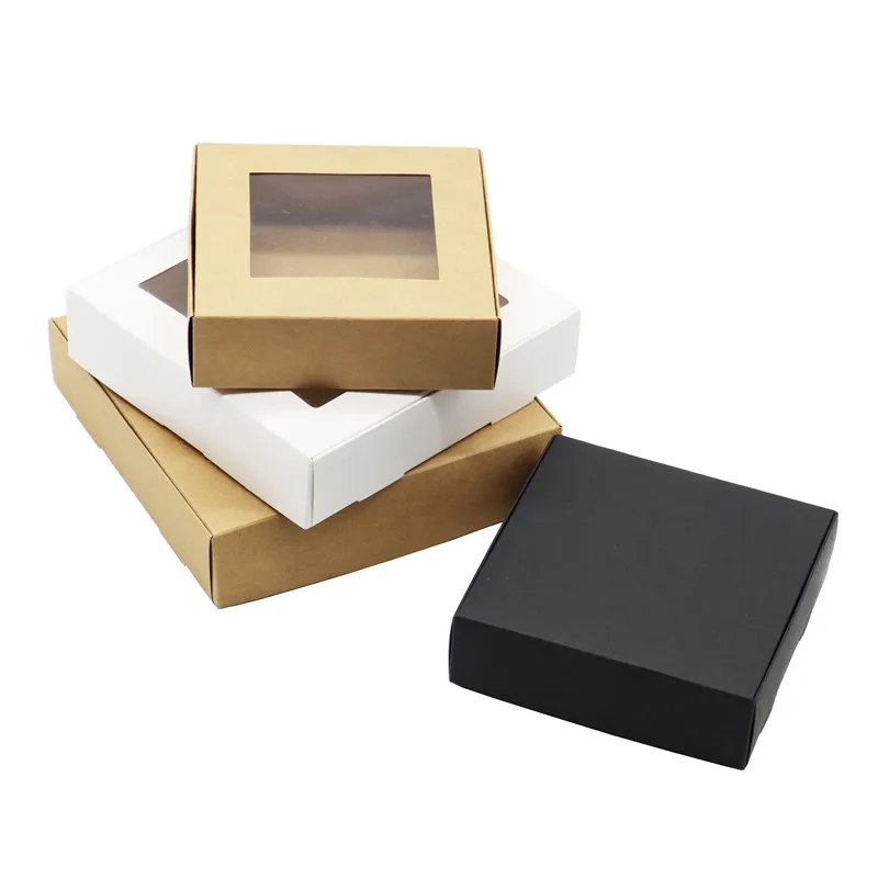 50 шт. Подарочная коробка из крафт-бумаги черно-белая |