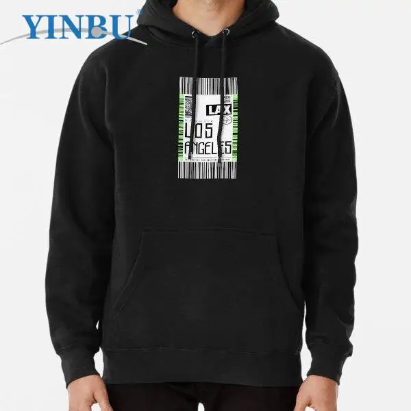 

LOS ANGELES LAX Boarding pass Luggage tag pullover hoodie 2023 new in sweatshirts Fashion clothes for men streetwear