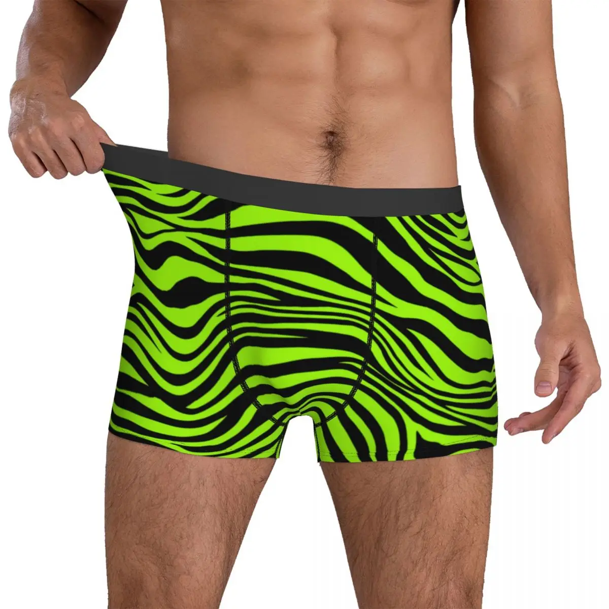 

Green Tiger Lines Underwear Animal Print Print Boxer Shorts Trenky Males Panties Breathable Shorts Briefs Birthday Present