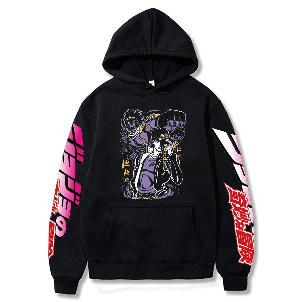 JoJo Bizarre Adventure Jotaro Star Platinum Graphic Hoodie Sweatshirt Harajuku Anime Print Hip Hop Streetwear Casual Pullover