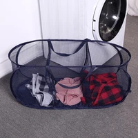 home collection laundry baske foldable three compartment laundry basket clothes sorting storage basket bathroom accessories sac