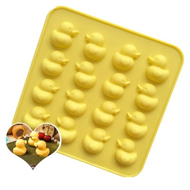 

16 grid silicone small yellow duck chocolate mold Duck ice tray mold ice maker Biscuit Candy Pudding making mold