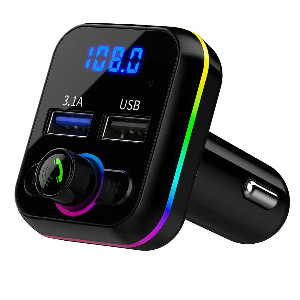 

Car Mp3 Music Player Bluetooth-compatible V5.0 Hands Free Call USB U Disk Fm Transmitter Fast Charging