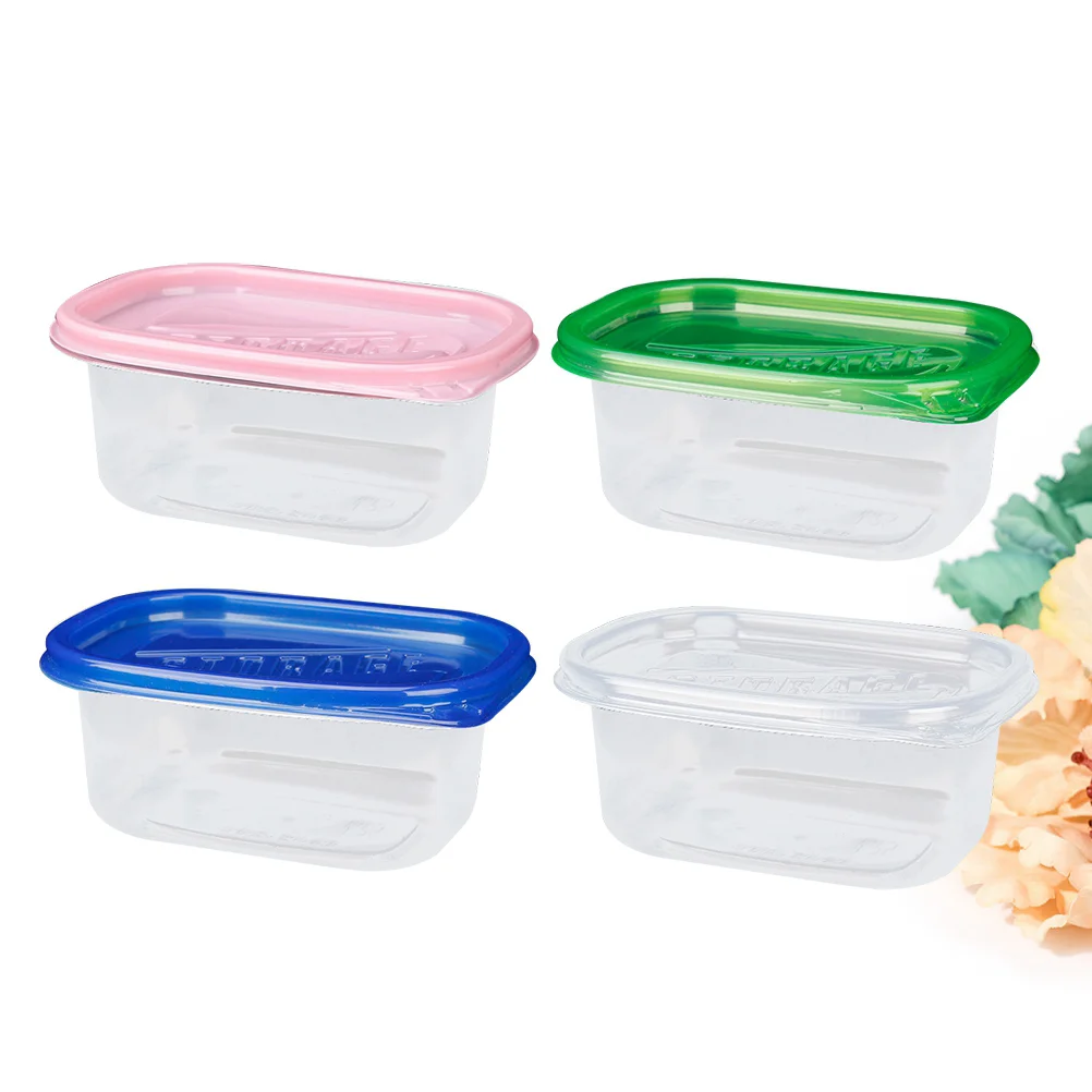 

12pcs 280ML Rectangular Plastic Lunch Boxes Disposable Food Container Kitchen Sealed Box for Fruit Cake(Green and Blue and
