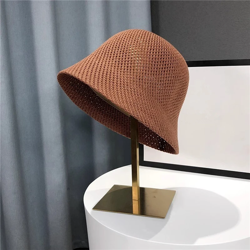 Женская шляпа-ведро летняя ажурная тонкая дышащая шляпа от солнца женская