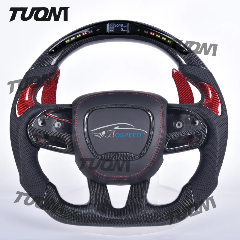 Руль из углеродного волокна со светодиодным дисплеем для Dodge HELLCAT Challenger Charger SRT