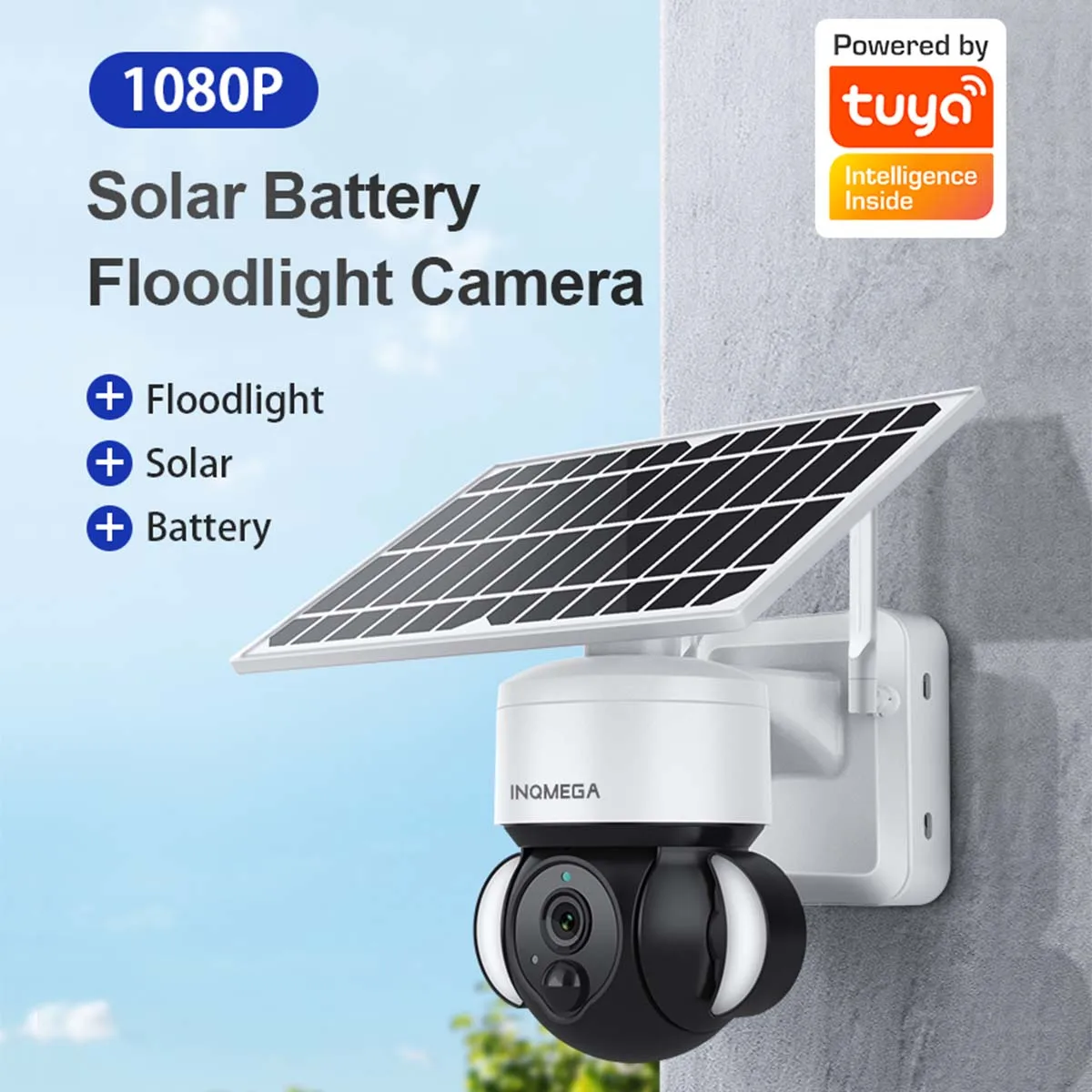 

Камера видеонаблюдения INQMEGA 1080P с Wi-Fi и питанием от солнечной батареи