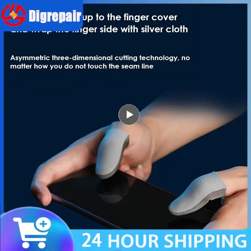 

Silver Cloth Finger Sleeve Wear-resistant Gaming Finger Covers Non-slip Breathable Ultra-thin For Pubg Gaming Finger